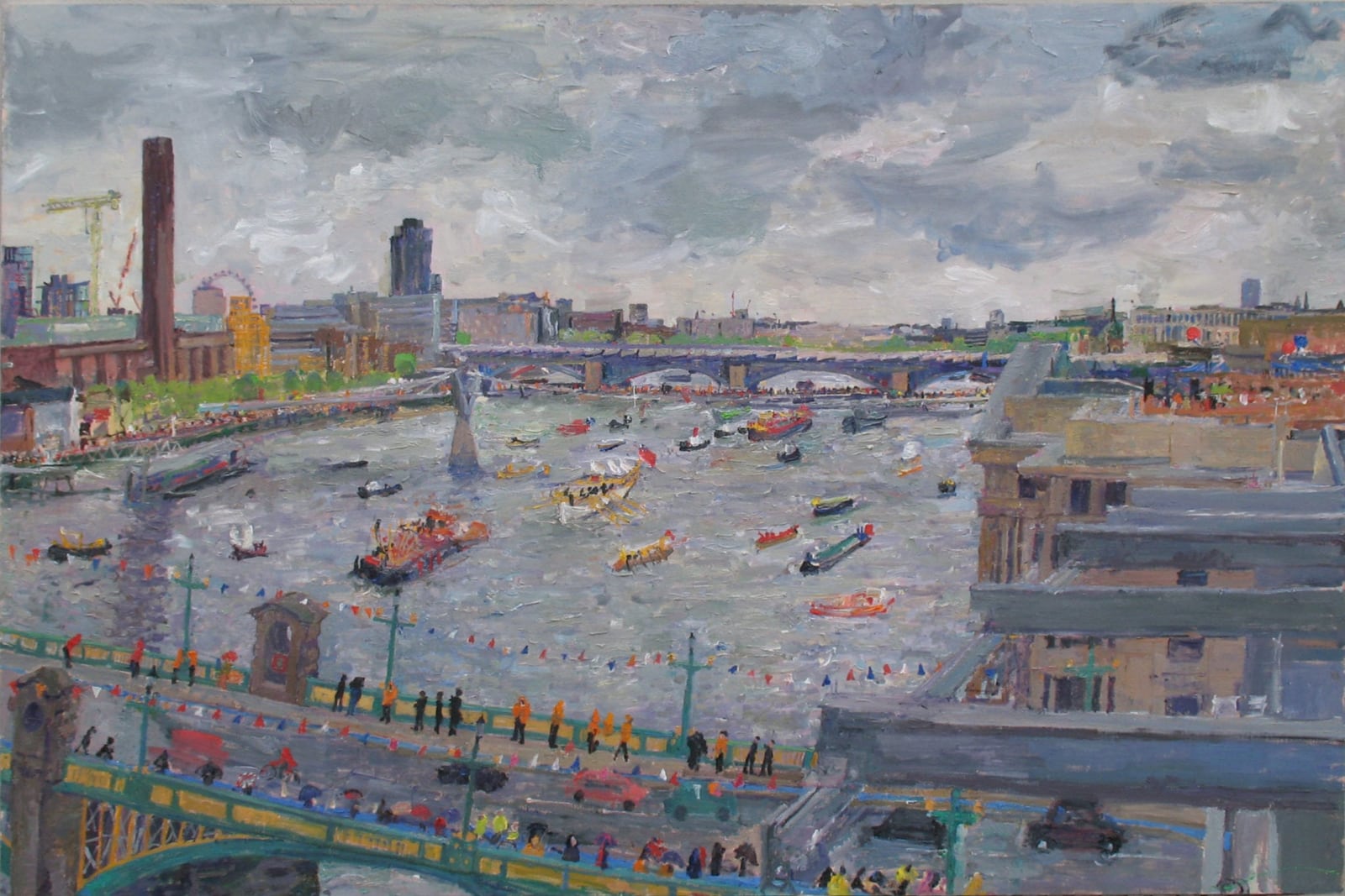 Thames Pageant painting by Peter Spens