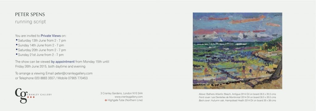 Peter Spens Running Script exhibition June 2015