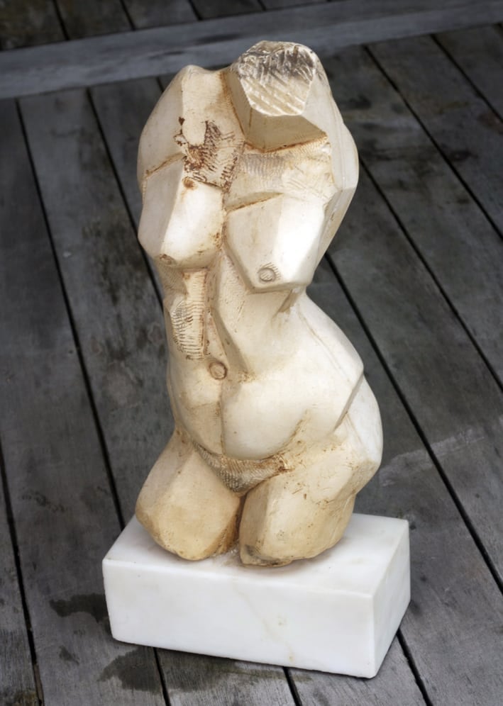 Torso, Plaster on Marble Plinth, Edition 3 by Bryan Ingham