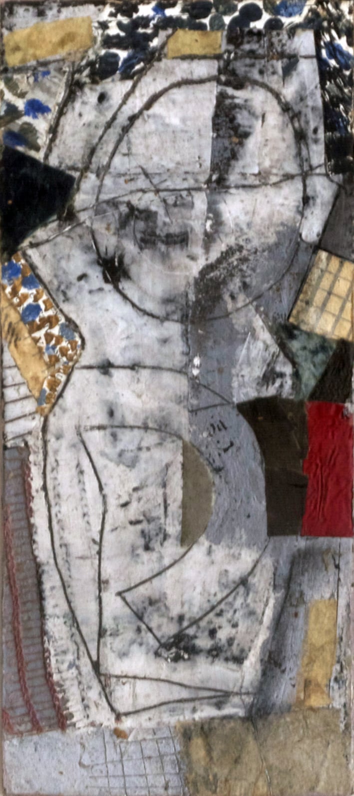 White Jug, Oil and Collage, 1986-90, 220x100mm by Bryan Ingham