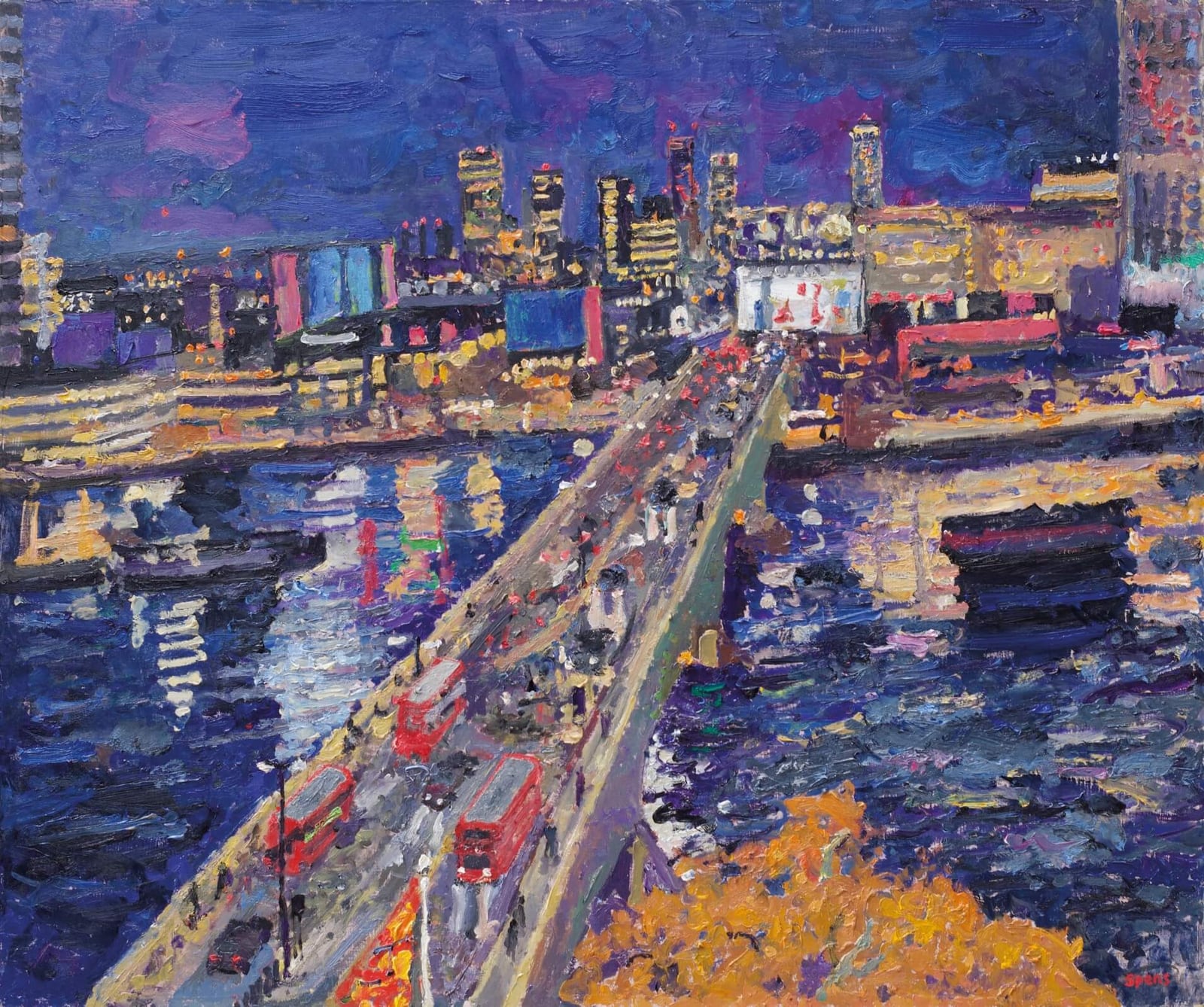 16. Night, Waterloo Bridge and Southbank. 2019.