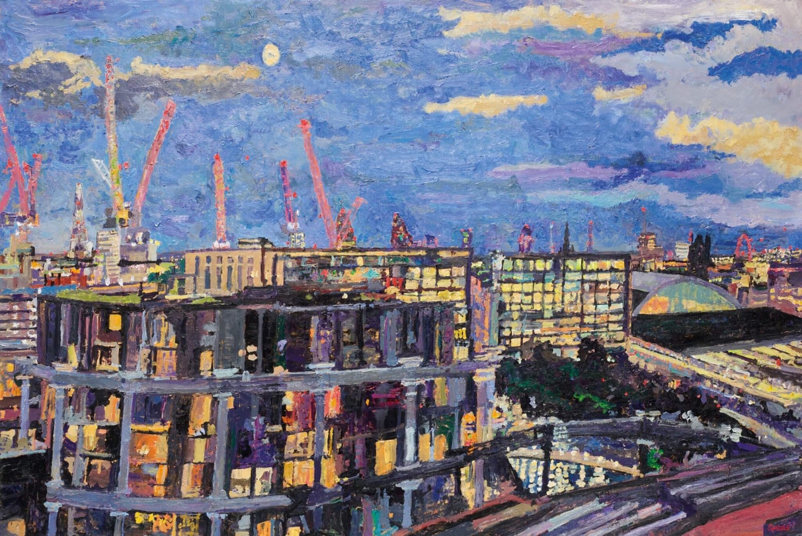 20. Full moon, Gasometers and St Pancras. 2022.