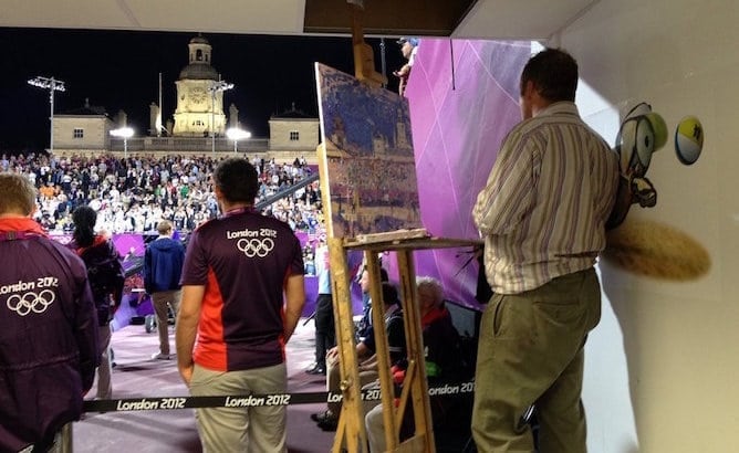 Peter Spens painting at London 2012 Olympics