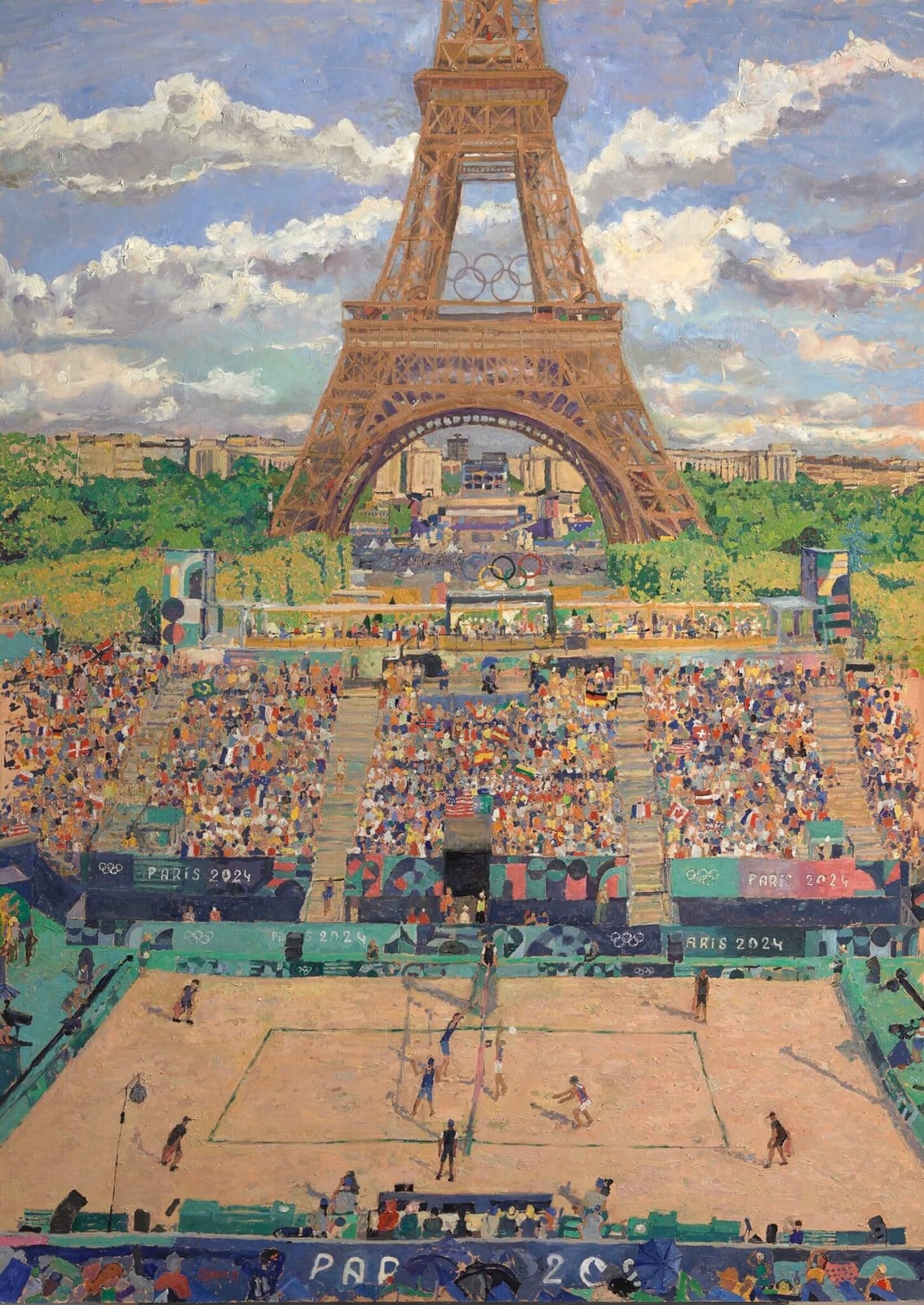 Beach volleyball from the Eiffel Tower Stadium, Paris 2024 by Peter Spens