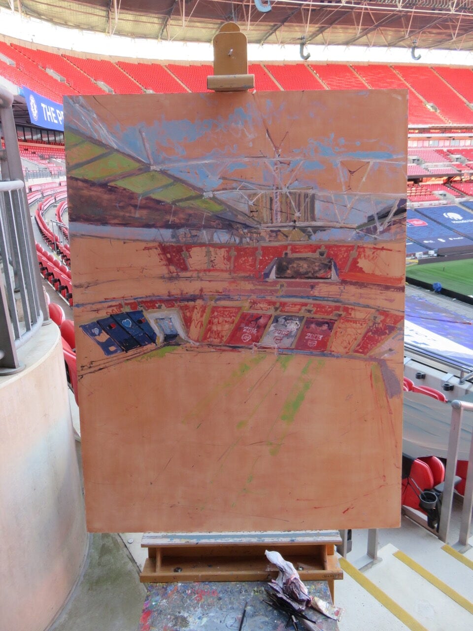 Peter Spens painting at Wembley Stadium