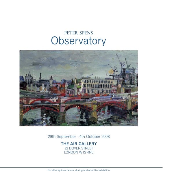 Observatory exhibition catalogue cover, Peter Spens, The Air Gallery, 2008