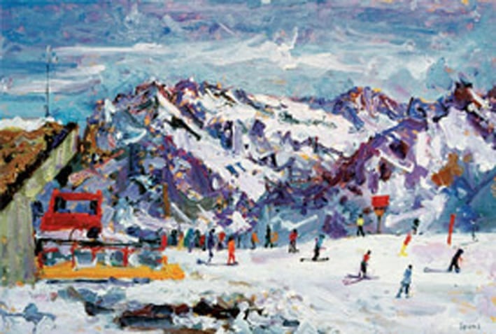 Skiers, Mannlichen. 2011. 27 x 40 cm. SOLD