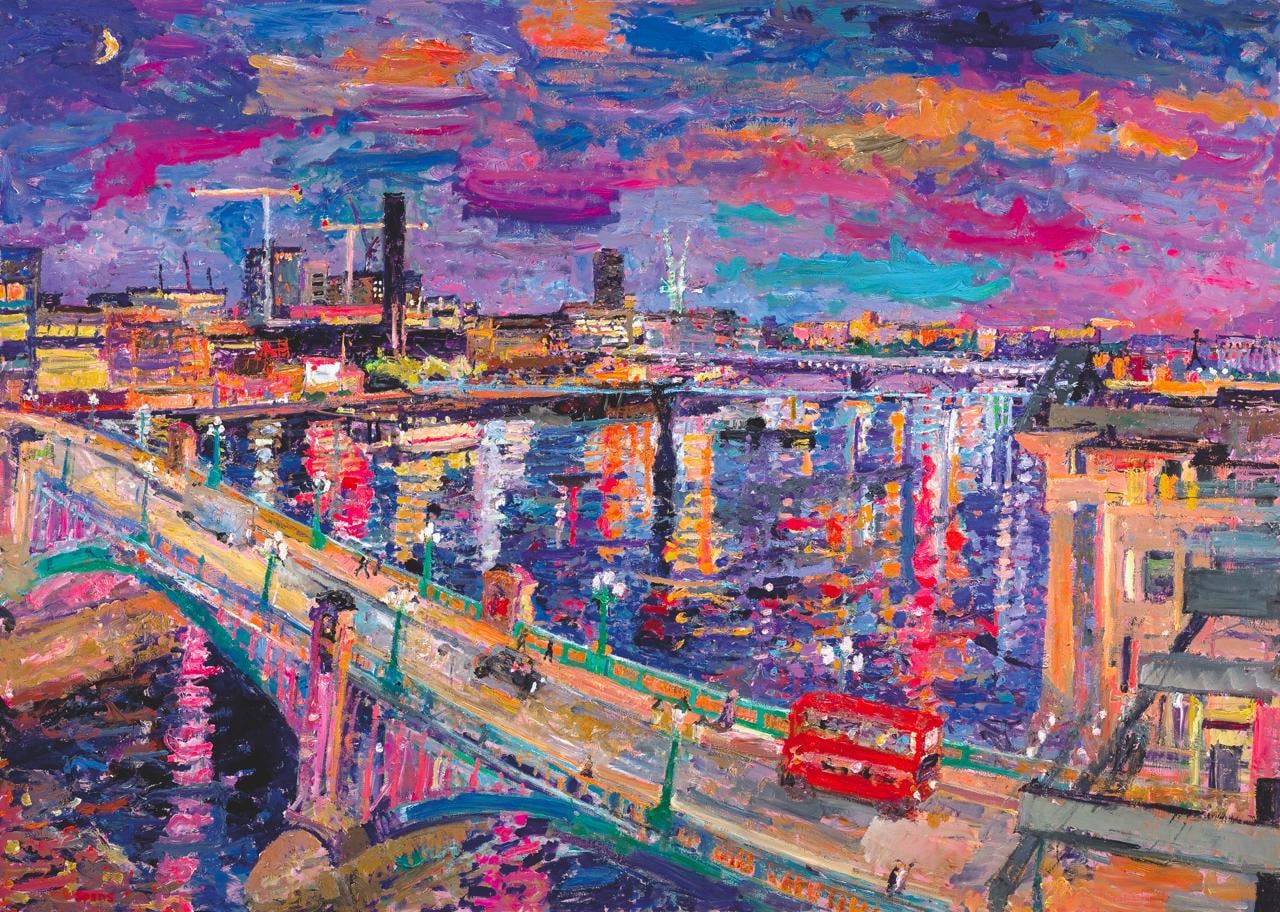Crescent moon, West from Queen Street Place. 102 x 143 cm. Limited edition print available