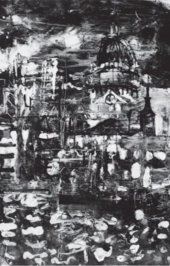 The City with the Gherkin under construction. 2004. 90 x 60 cm. SOLD