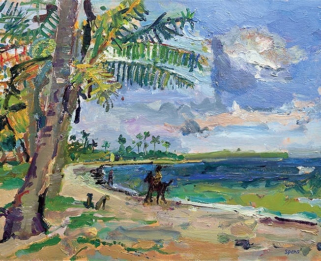 Horse and rider, St Lucia. 2007. Oil on board 27.1 x 33.8 cm