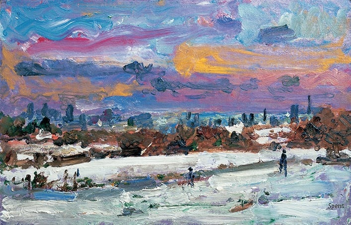 Snow, the City from Hampstead Heath. 2009. 26 x 40 cm