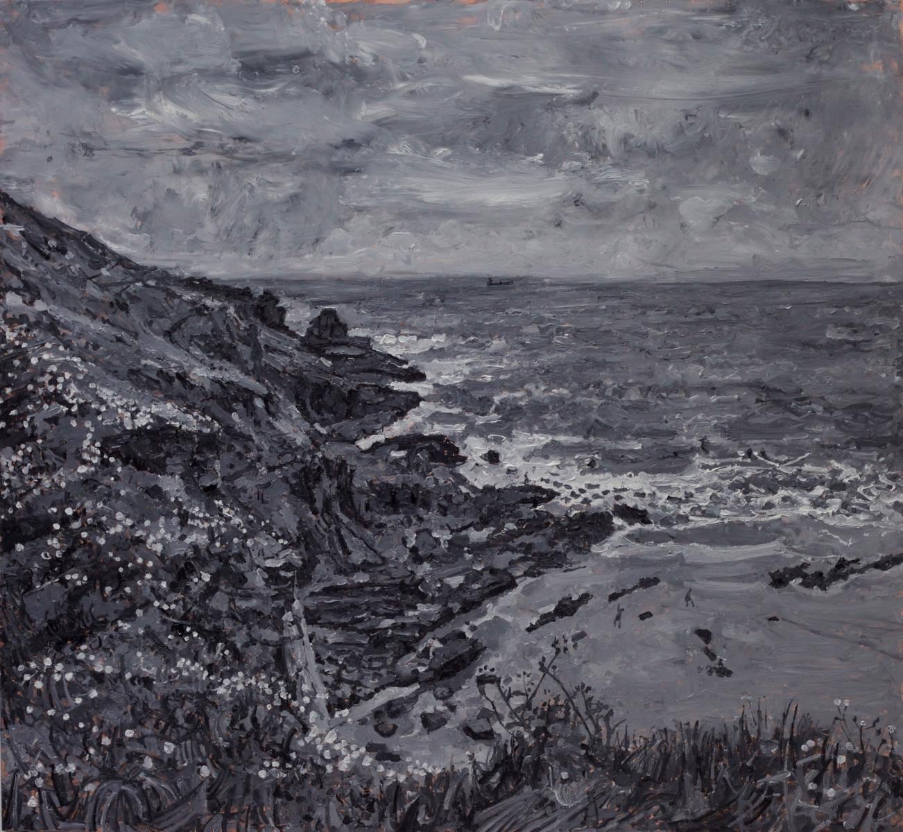 Above Rinsey beach. 2016. Oil on board 95 x 103 cm