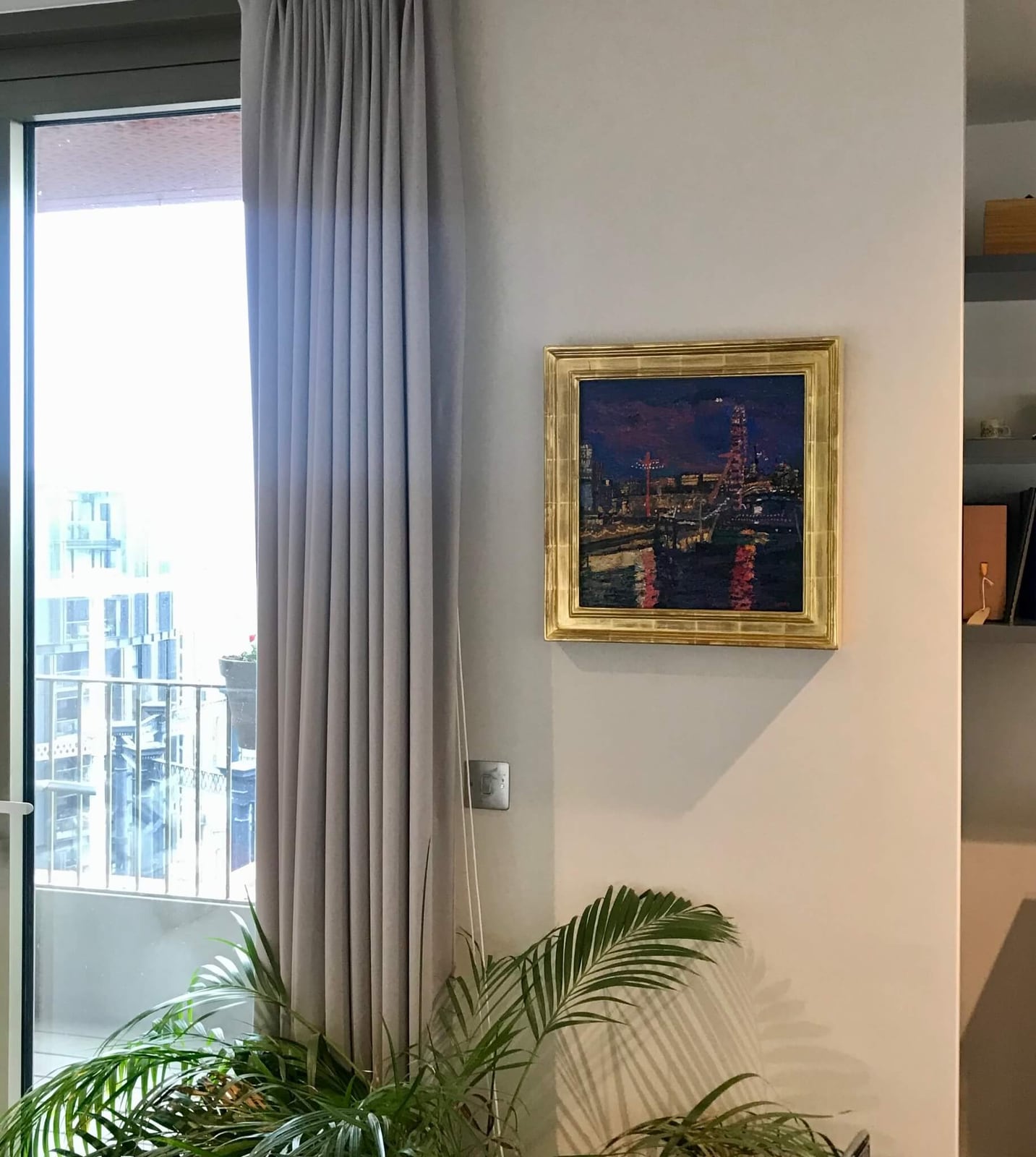 Painting installation in a sitting room