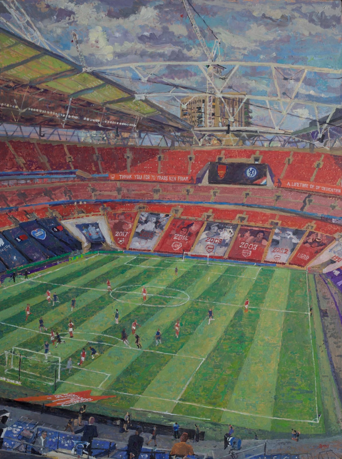 FA Cup Final, Wembley, August 2020. 122.2 x 91.2 cm. SOLD