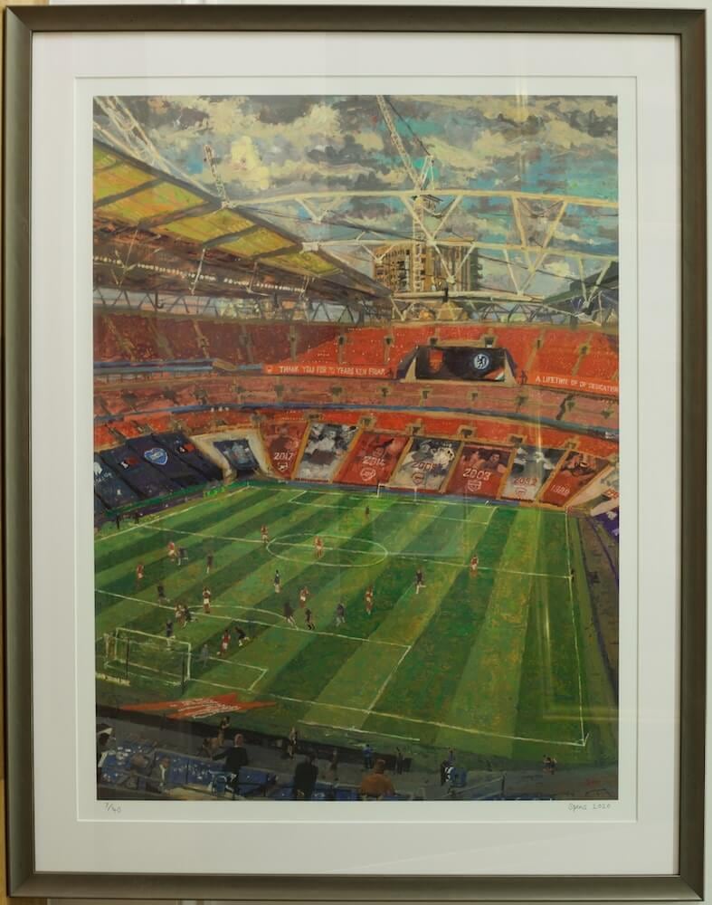 FA Cup Final, Wembley, August 2020. Limited edition print available. 85 x 63.3 cm. Framed 108 x 84.5 cm