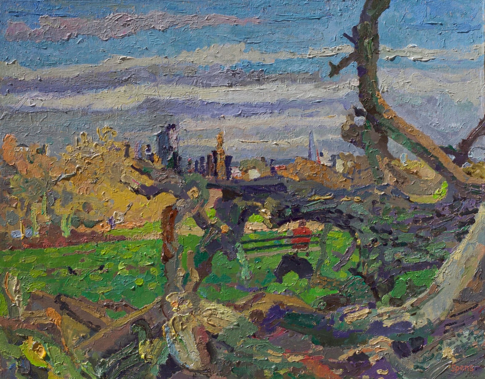 Fallen Oak, Hampstead Heath. 30.5 x 37.9 cm. SOLD