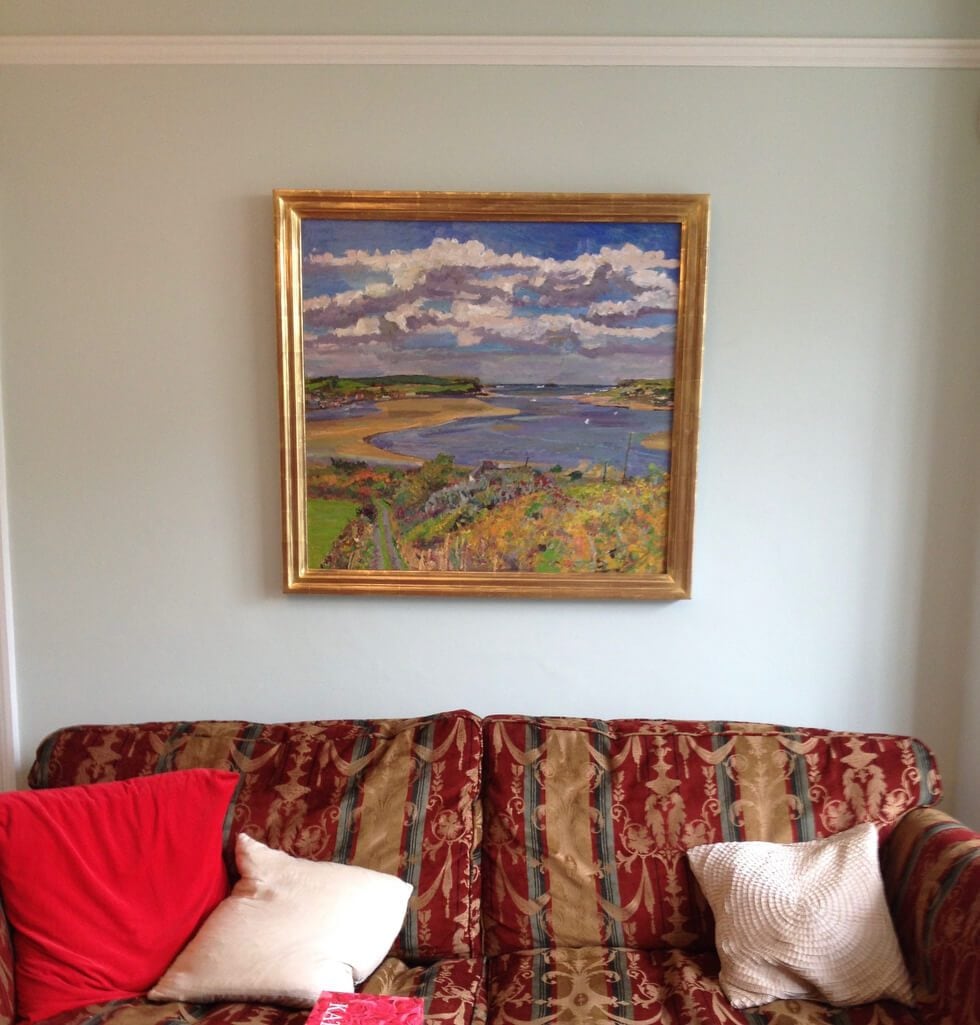 Painting installed in a private collection