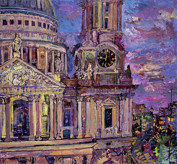 Night St Paul's from One St. Pauls Churchyard 2007 by Peter Spens