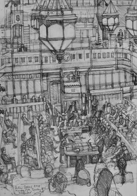 Parliament from the Public Gallery 17th and 18th December 2018. 38.5 x 27 cm. SOLD