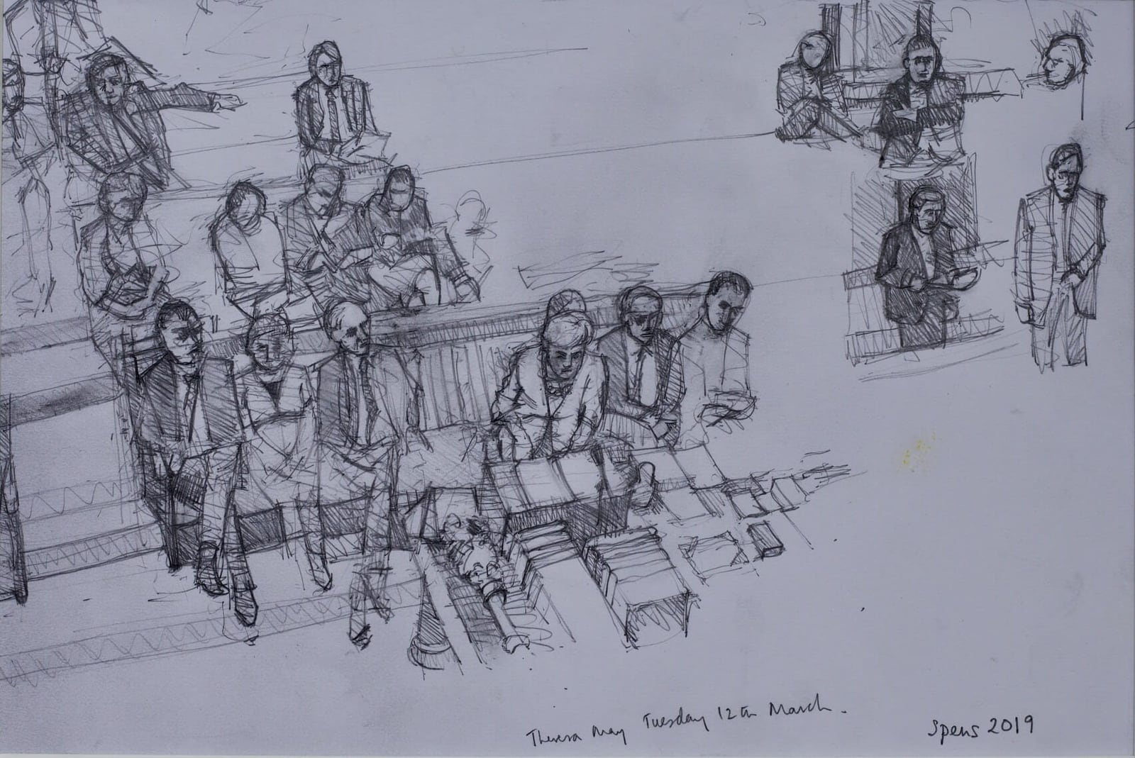 Theresa May from the Special Side Gallery, Tuesday 12th March. 27 x 38 cm