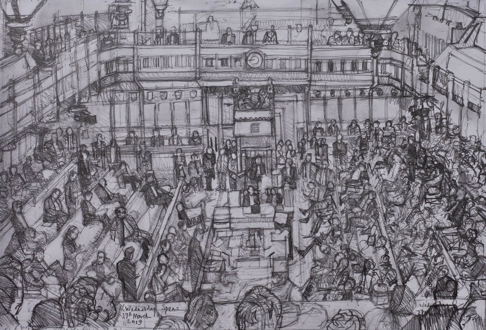 Commons Chamber from the Public Gallery. 27 x 39.8 cm. SOLD