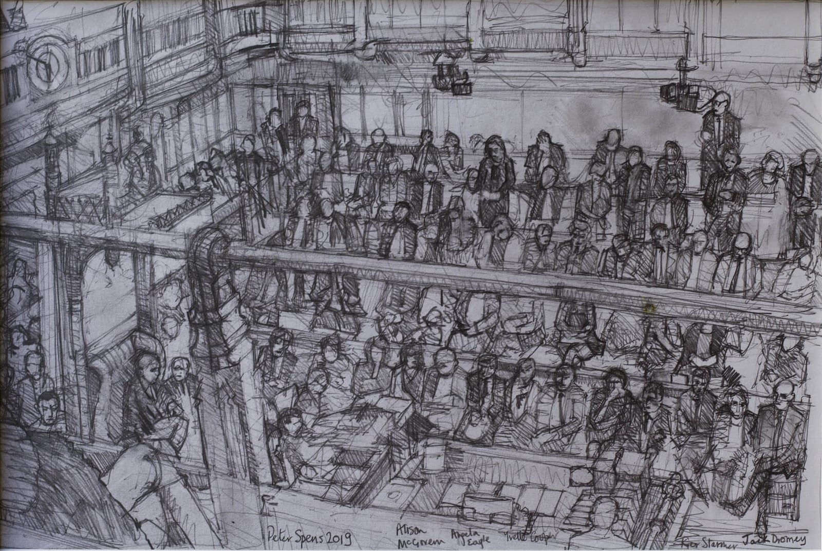 Opposition Benches from Special Side Gallery. 2019. 26.5 x 39.5 cm