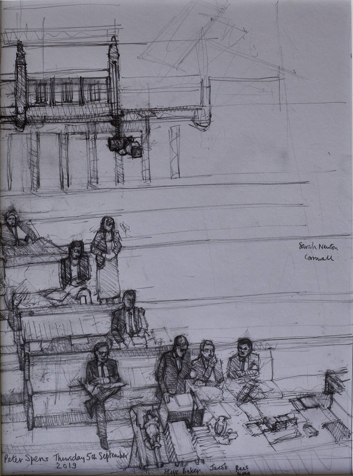 Thursday 5th September: Sarah Newton, Jacob Rees-Mogg, Steve Baker. 36.5 x 26.8 cm