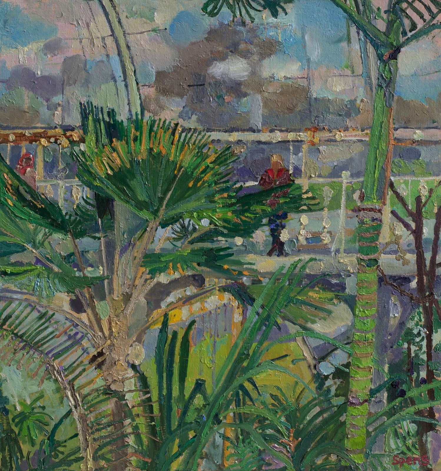 Palm House, Kew Gardens. January. 35.5 x 32.5 cm