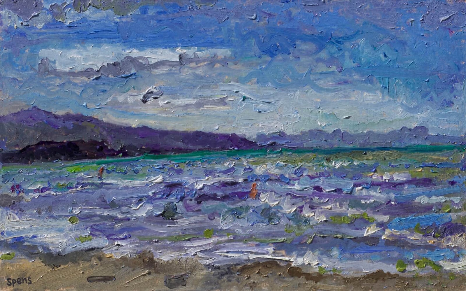 Sea, Nelson, New Zealand. 2019. Oil on board 25.1 x 40.1 cm. SOLD