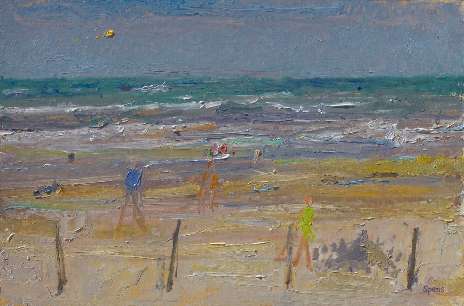 Camber Sands. 2019. Oil on board 27 x 40.3 cm