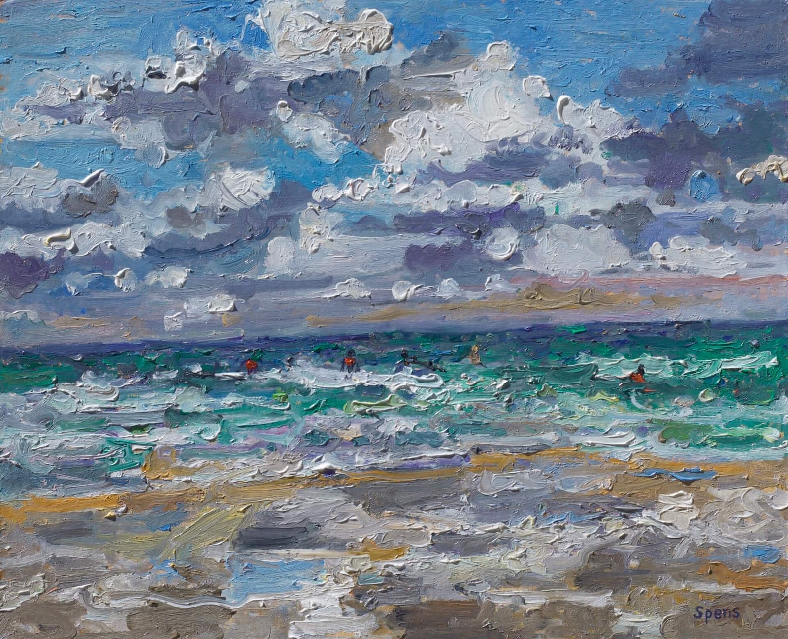 Harlyn Bay. 2020. Oil on board 29.5 x 30.6 cm