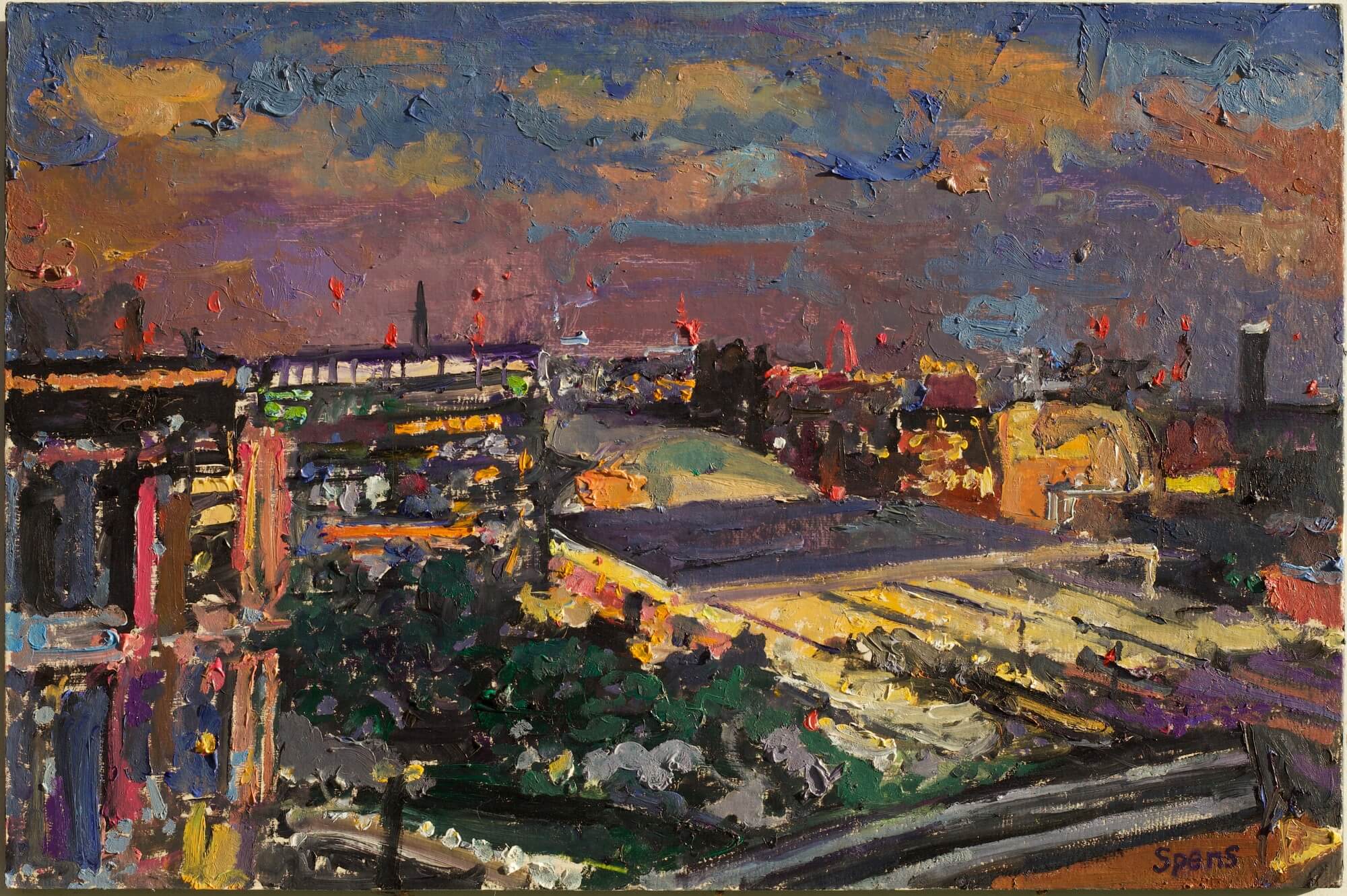 Night St Pancras from Tapestry Apartments 26.5 x 40 cm